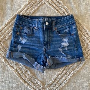 American eagle medium wash distressed shorts